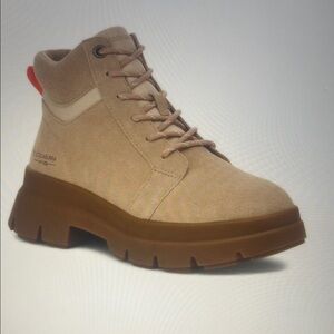 Koolaburra by Ugg Jozie Sand Beige Suede Lug Combat Boots Women's Size 7 NWOB